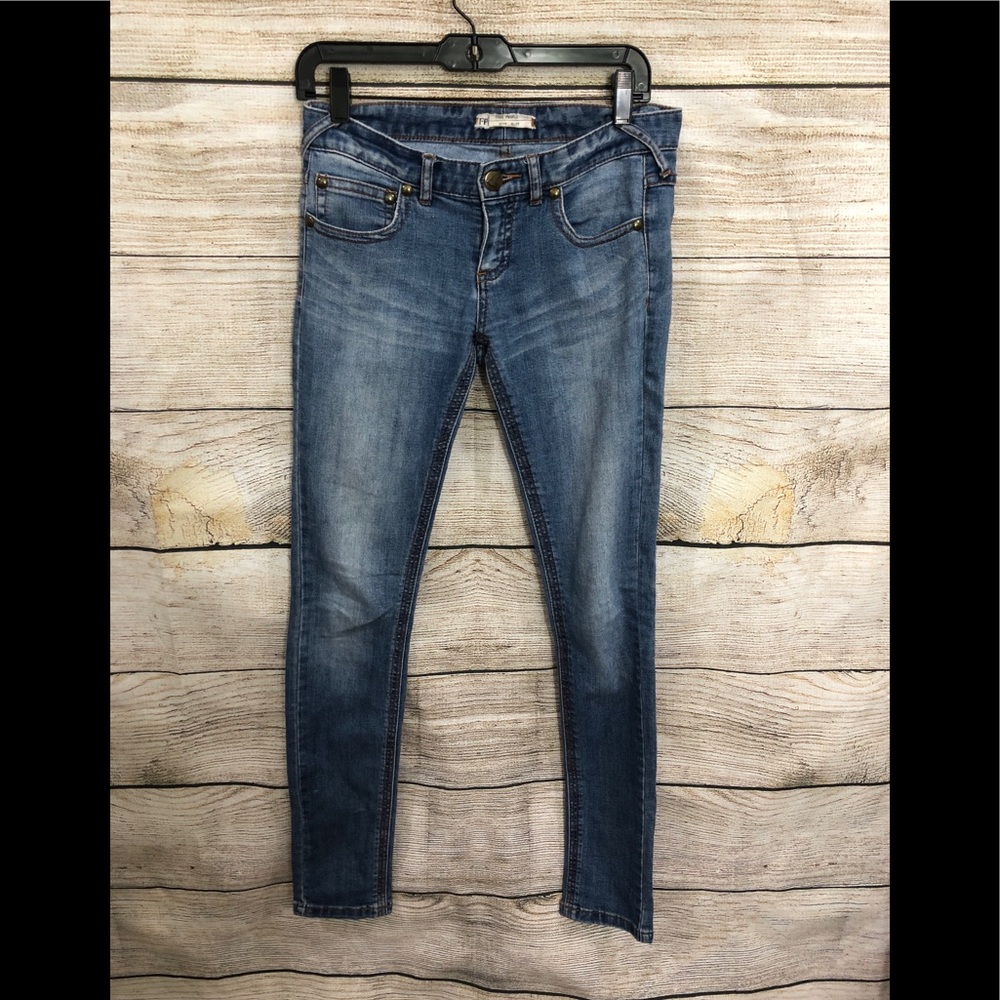 Free People Ultra Low Rise Straight Leg Skinny